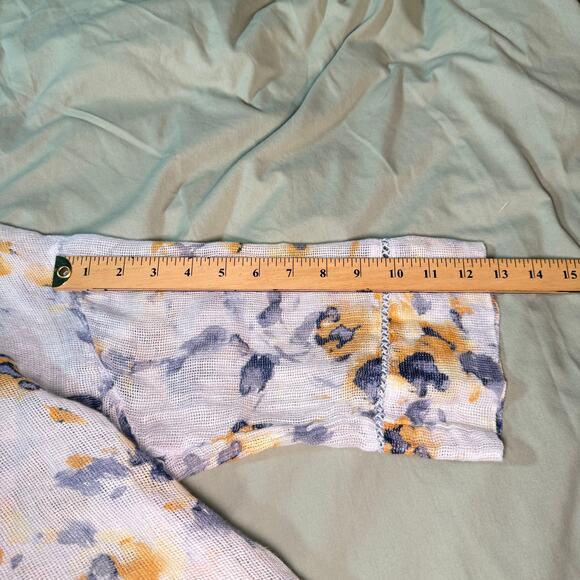 Pure Jill Women's sz Small Linen 1/2 Elbow Sleeve Crew Neck Floral Lightweight - Picture 8 of 8